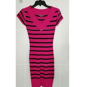Fuschia and black striped Derek Heart dress